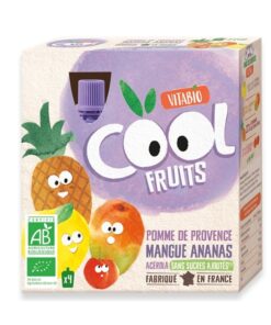 VITABIO COOL FRUITS POMME MANGUE ANANAS 4 X 90G