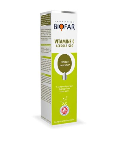 BIOFAR VITAMINE C ACEROLA 500 BOITE 20 COMPRIMES