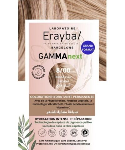 Erayba Gamma Next Coloration 8/00 Blond clair Natural Coloration Hydratante Permanente