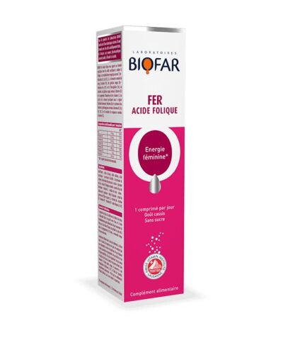 BIOFAR FER -ACIDE FOLIQUE BOITE 20 COMPRIMES