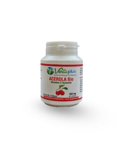 VERTU PLUS ACEROLA BIO VITAMINE C NATURELLE 500 MG 60 GÉLULES