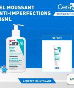 CeraVe Gel Moussant Anti-Imperfections Peau Grasse à Tendance Acnéique + 5Ml Offerte