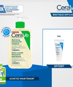 CeraVe Huile Lavante Moussante Hydratante Peau Très Sèche à Atopique | 473ml = Baume Miniature Offe