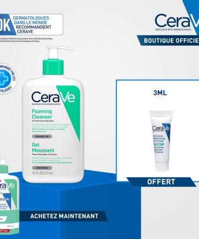 Cerave Gel Moussant PNG 473ml+Gel Creme Oil Control Mini Pack