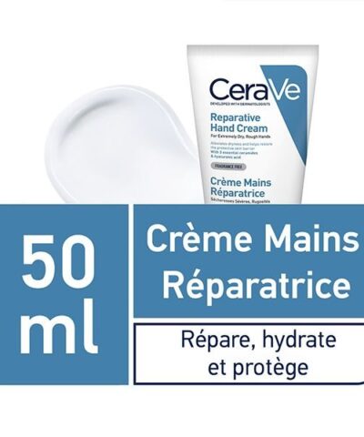 CeraVe Crème Réparatrice Mains Sèches et Abîmées | 50ml